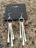 Handcrafted Hammered 3-Wire Drop Earrings