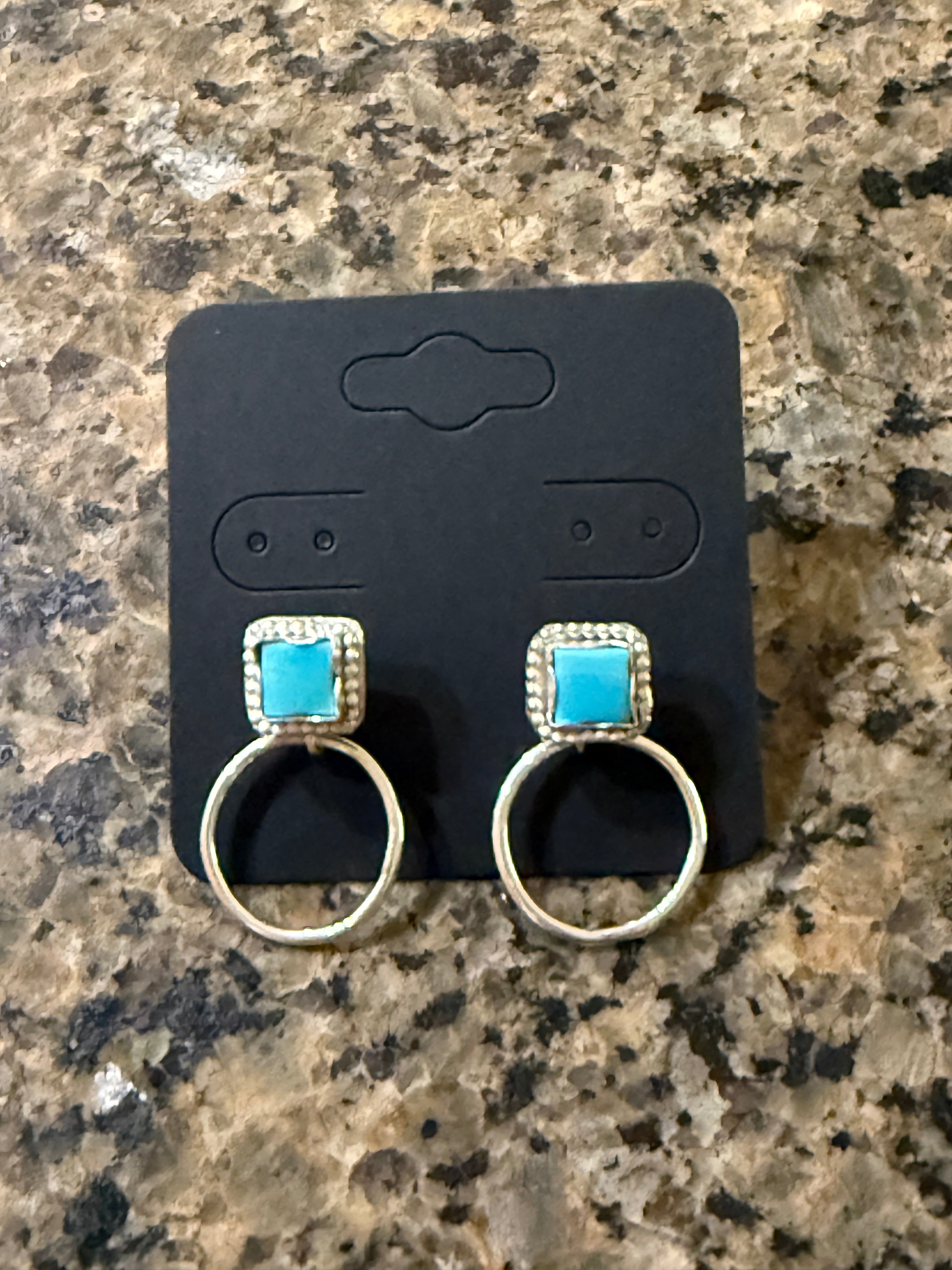 Turquoise and Sterling Silver Earrings
