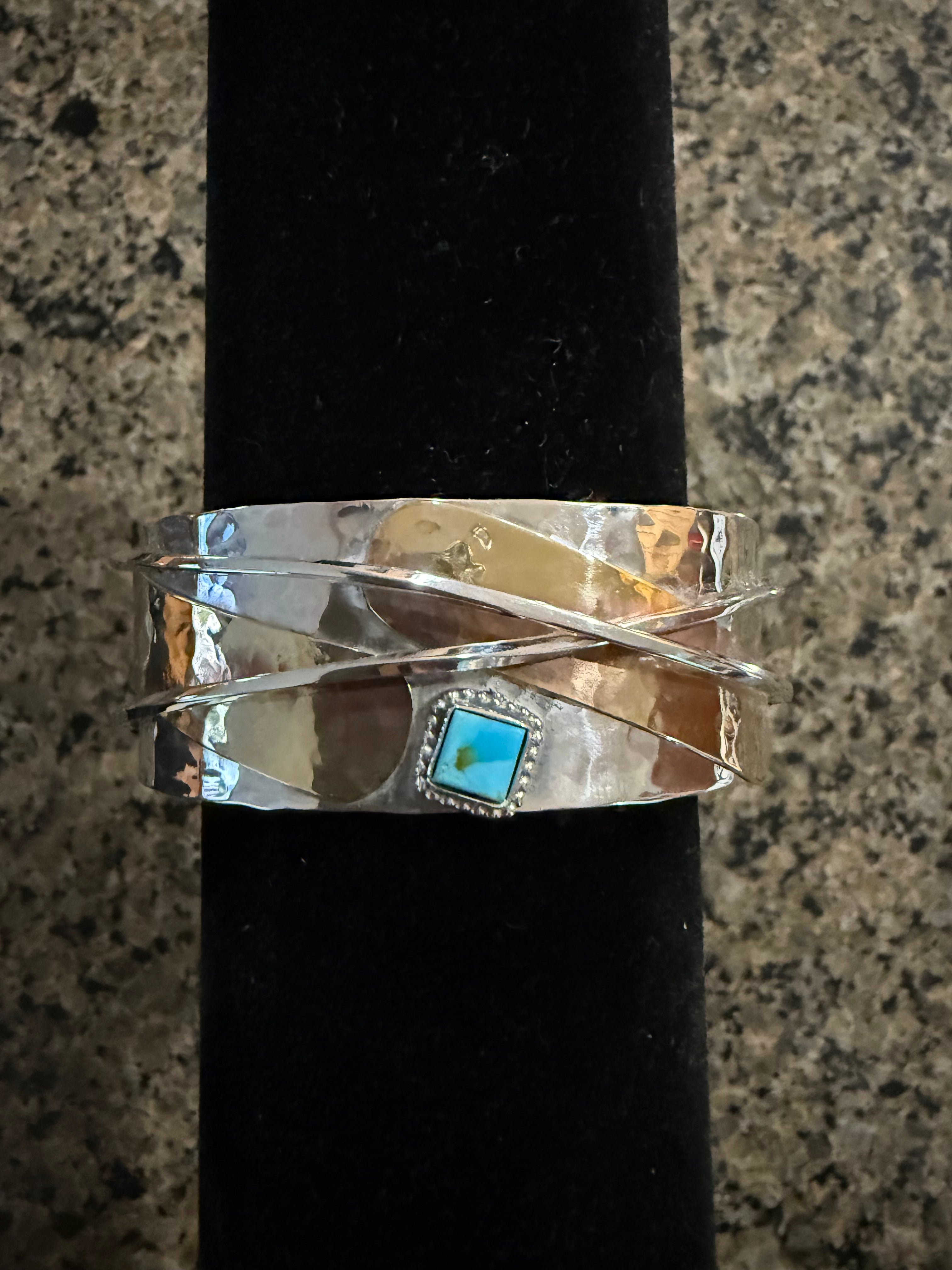Mixed Metal Cuff with Turquoise