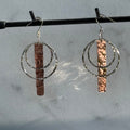 Sterling Silver & Copper Drop Earrings