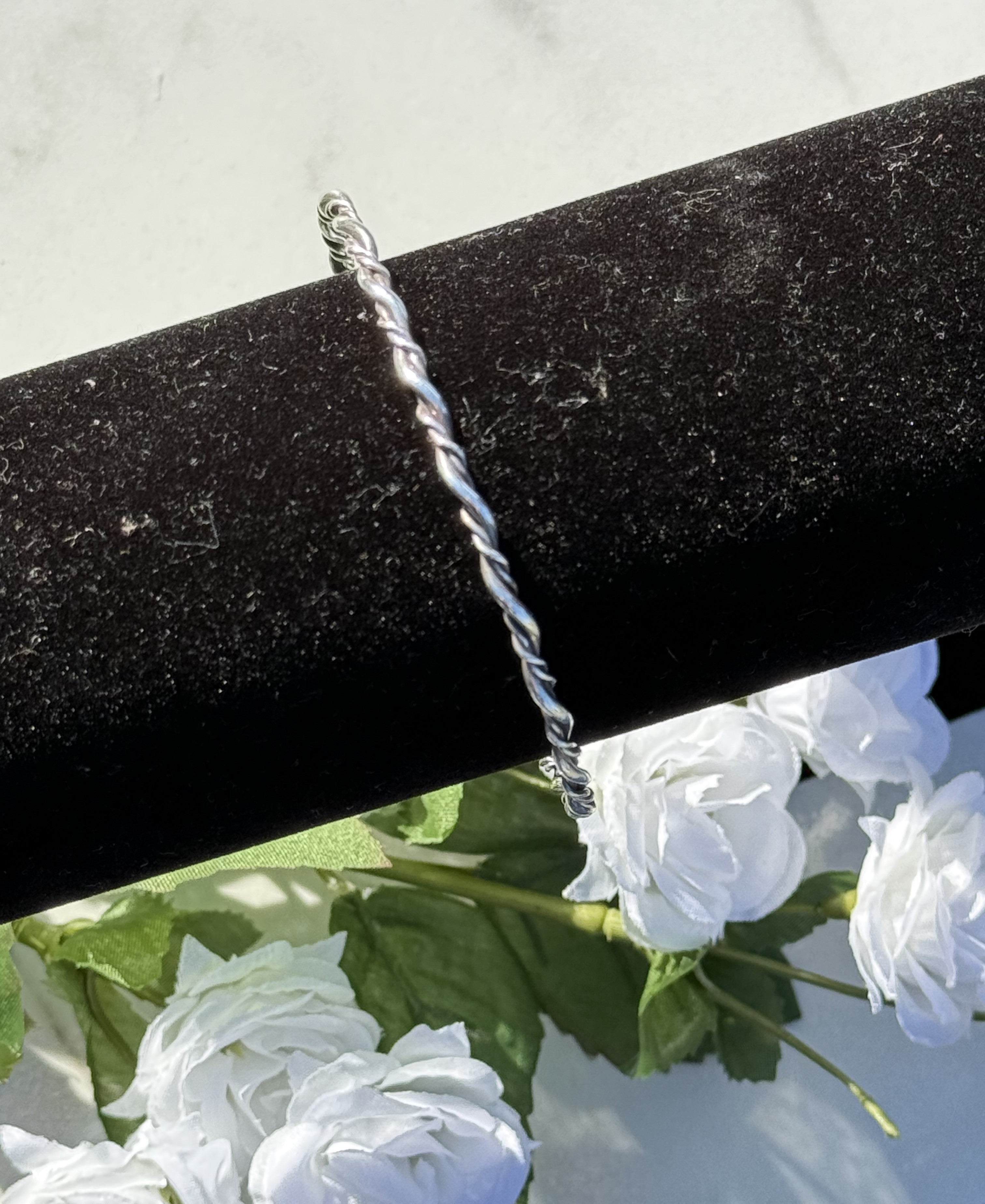 Three Twisted Sterling Silver Wire Bangle