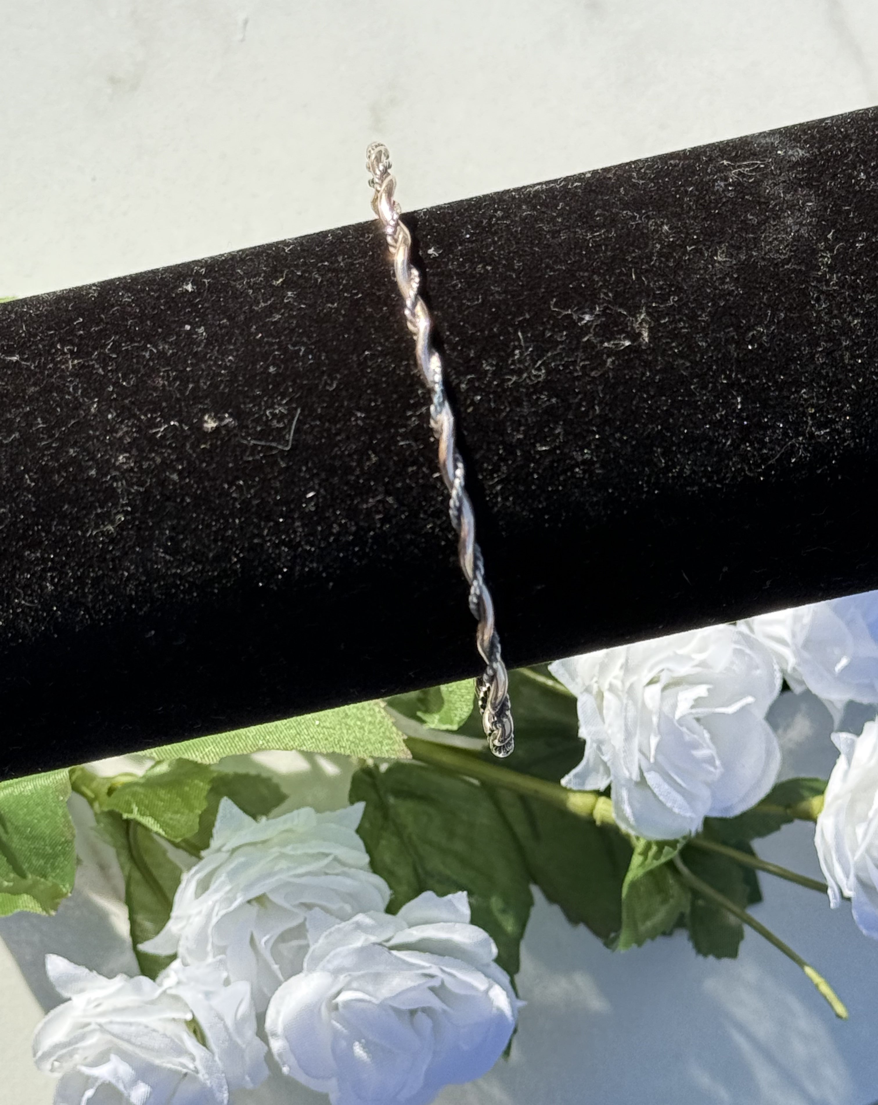 Rose Gold Fill with a Sterling Silver Rope Twisted Bangle