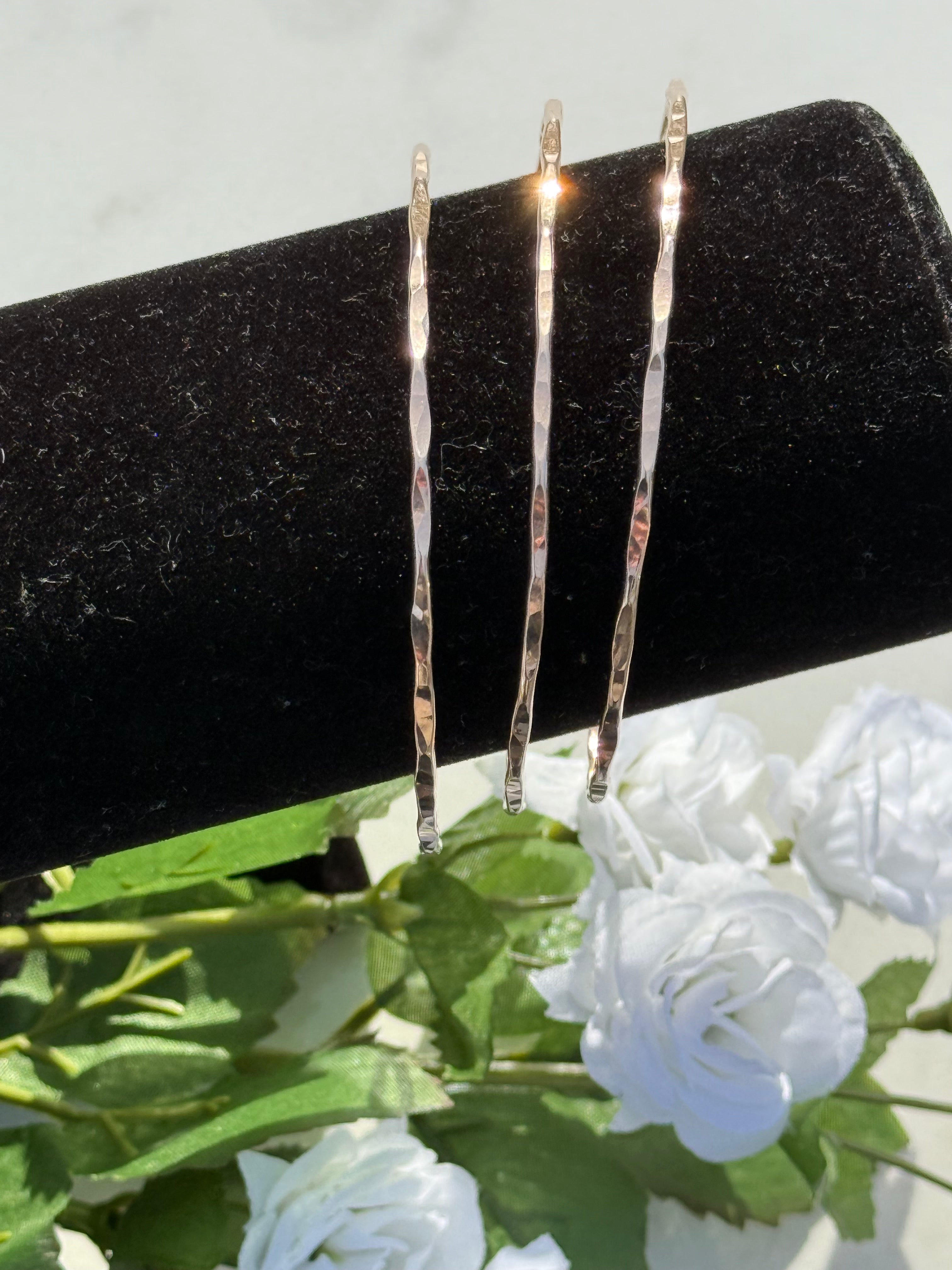 Handcrafted Hammered Bangles (Set of 3)