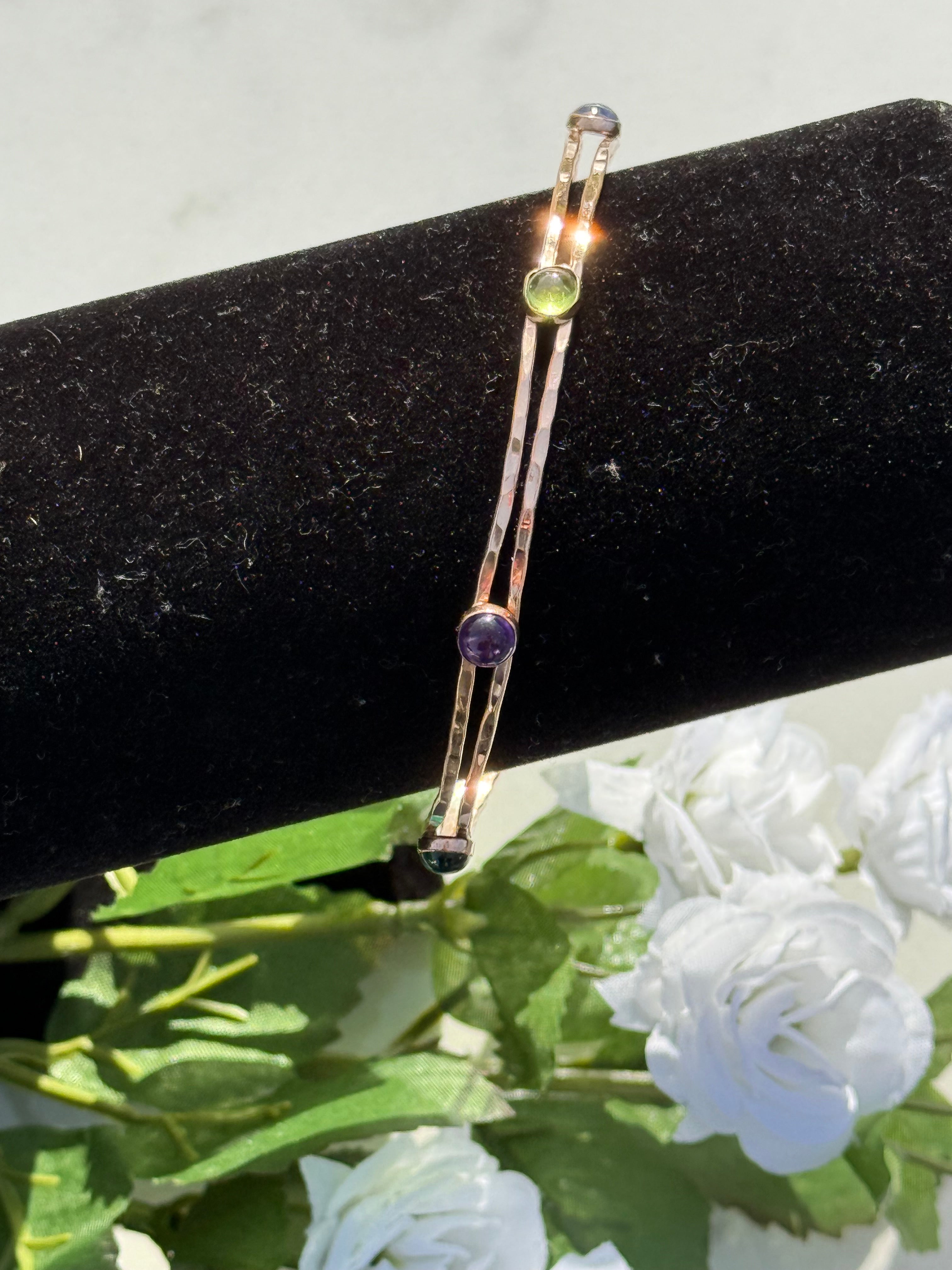 Your Story Hammered Birthstone Bangle