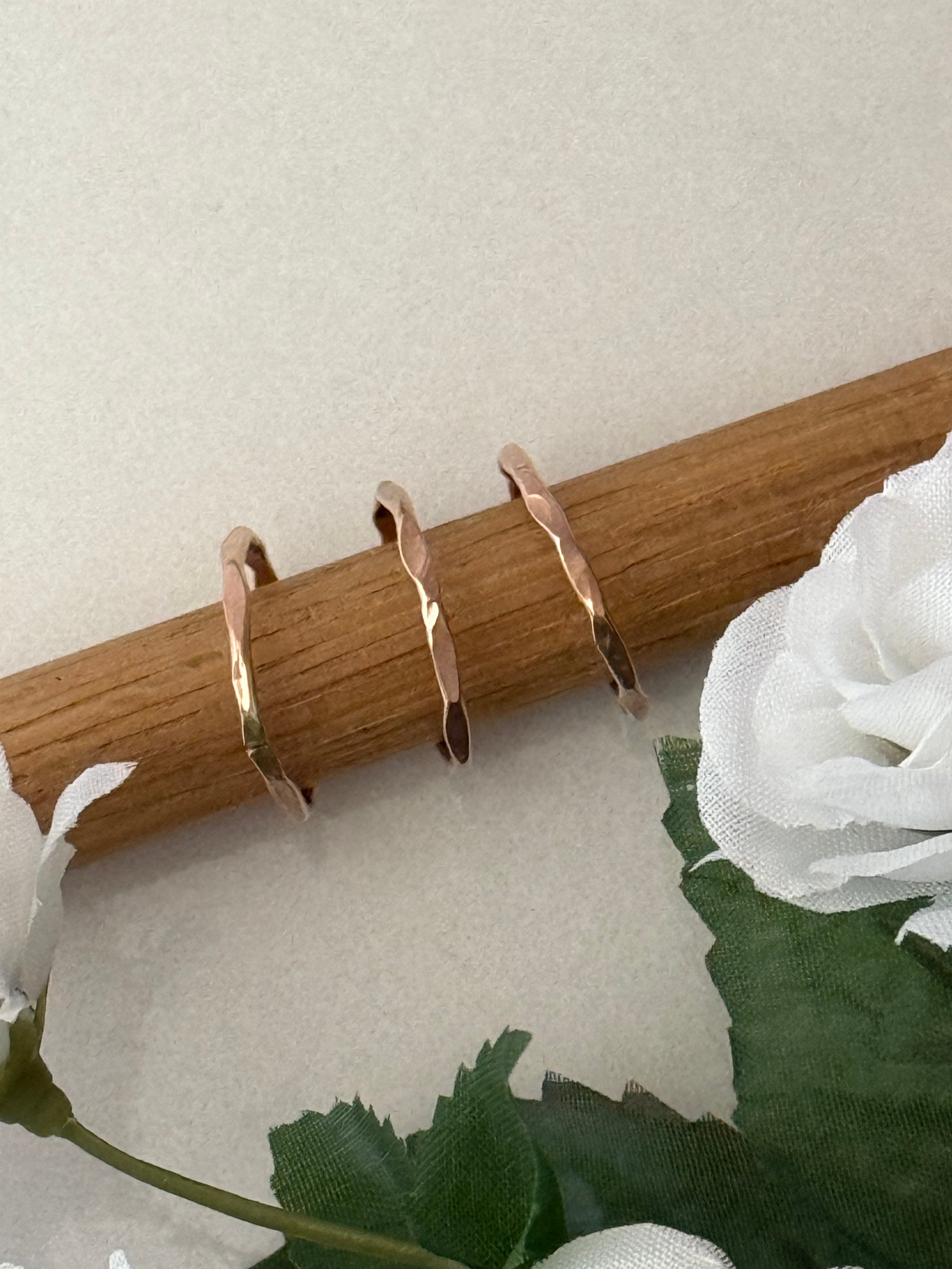 Handcrafted Mixed-Metal Stacking Rings (Set of 3)