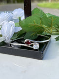 Sterling Silver Garnet and White Topaz Cuff