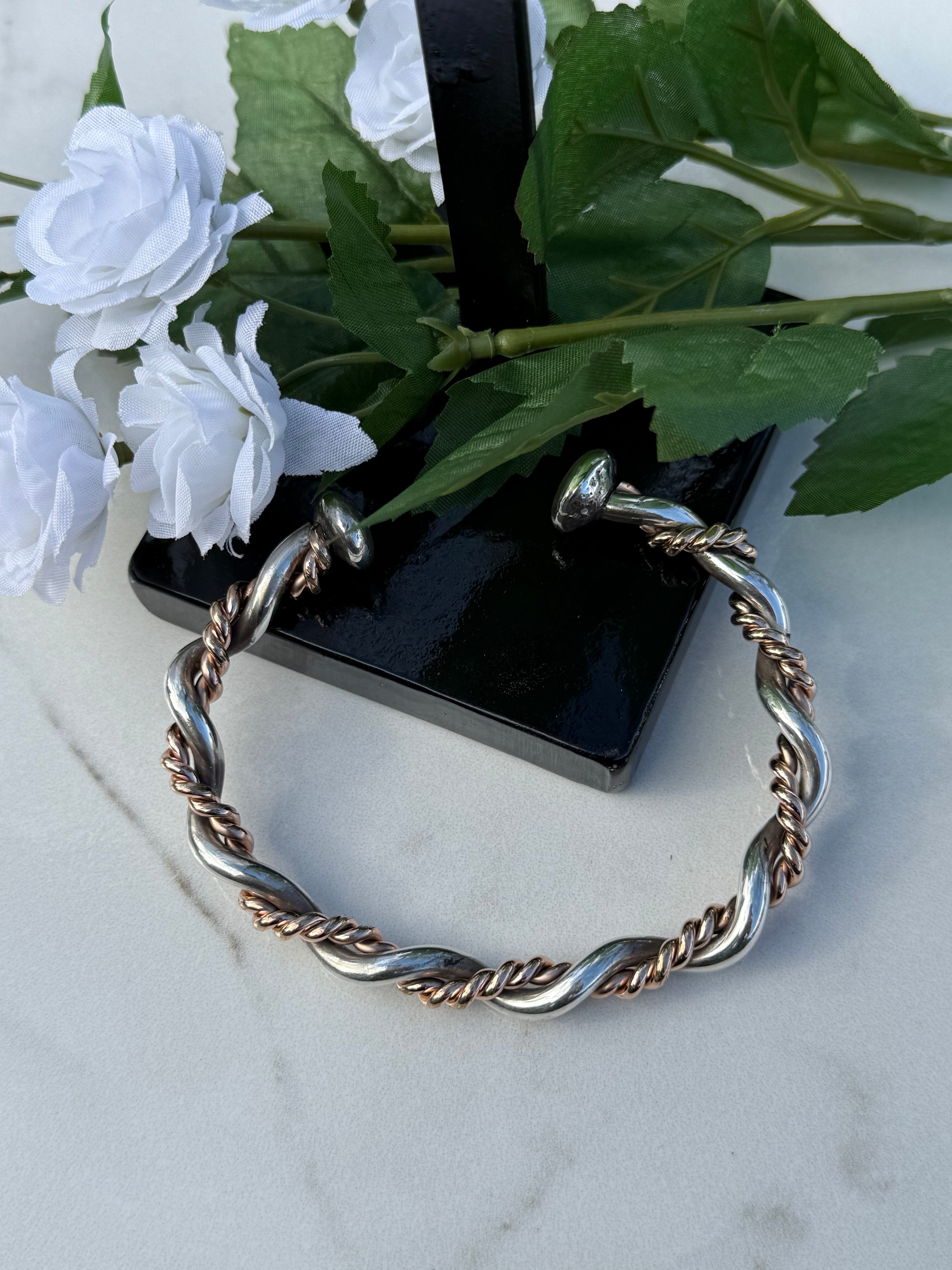 Sterling Silver and Rose Gold Fill Cuff